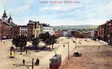 Jihlava, Náměstí císaře Františka Josefa (dnešní Masarykově náměstí) s Kreclem, kolem roku 1911. Repro MF DNES z knihy Jihlava na starých pohlednicích.