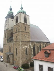 Kostel sv. Jakuba Většího v Jihlavě, pohled z jihu. Autor: D. Zimola